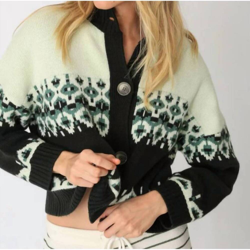 NEW ELECTRIC & ROSE rudi cardigan in fair isle pine
